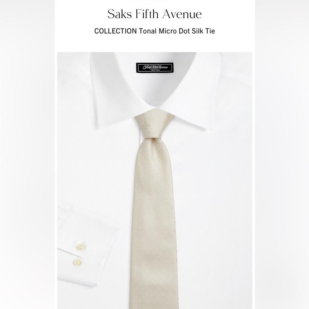 Saks Collection Tonal Micro Dot Silk Tie